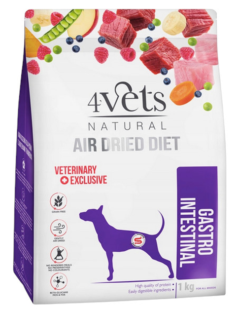 Sucha karma dla psów z zaburzeniami trawienia 4Vets Natural Dog Gastro Intestinal 1 kg (5902811742627) - obraz 1