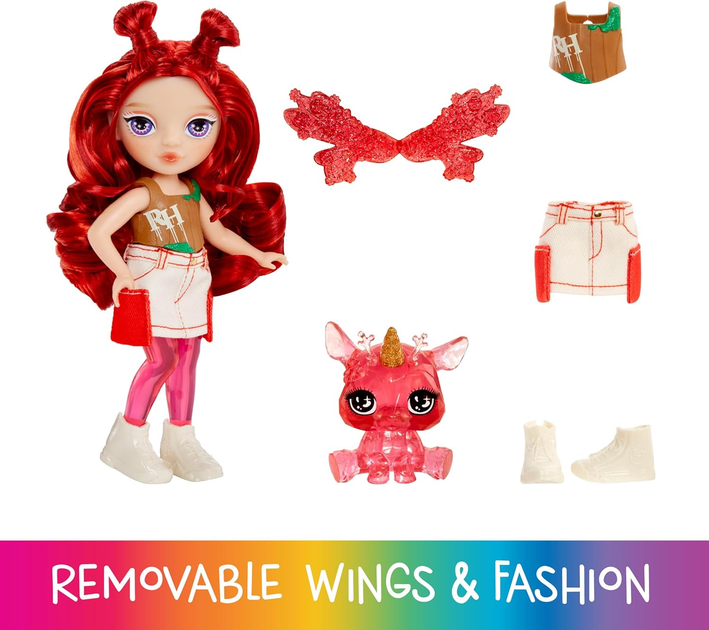 Лялька Rainbow High Littles Rainbow Fantasy Fairies Doll Apple Червона (543381) (0035051543381) - зображення 4