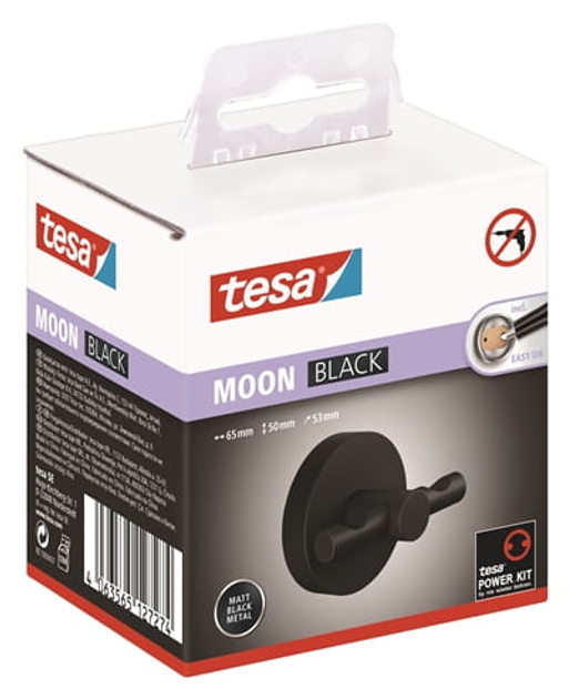 Вішак TESA Moon для халата, без свердління, чорний (4063565127274) - зображення 3
