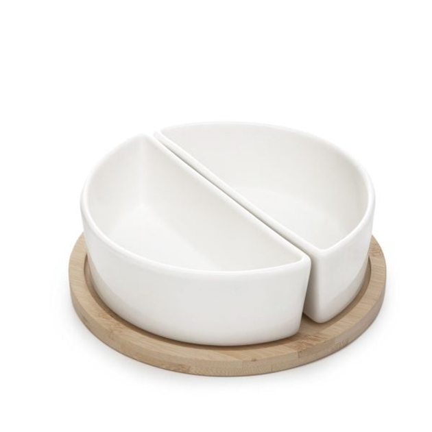 Półmisek HOMLA Fincan 2 miseczek z podstawką 20.5 x 7 cm (5902869984727) - obraz 1