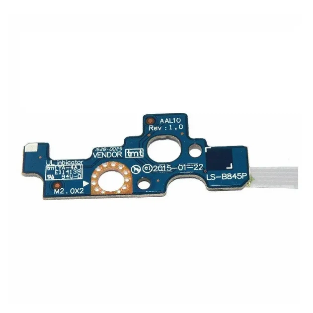 Кнопка включения с платой и шлейфом для ноутбука Dell Inspiron 17 5755 5758 5759 - LS-B845P - Фото 2 Кнопка включения с платой и шлейфом для ноутбука Dell Inspiron 17 5755 5758 5759 - LS-B845P - изображение 2