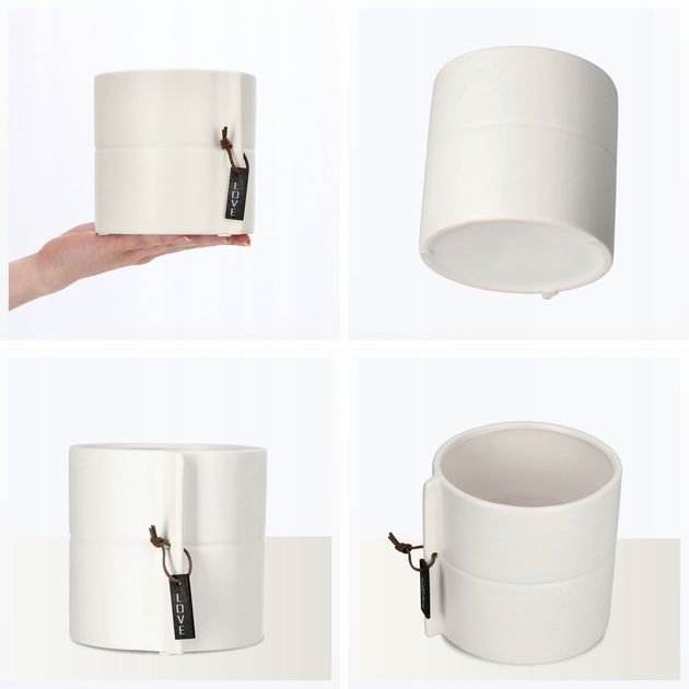 Osłonka ceramiczna na doniczkę Kadax Biała 13 cm (5903699419885) - obraz 3