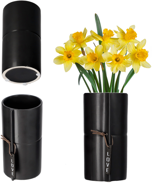 Osłonka ceramiczna na doniczkę Kadax Czarna 13 cm (5903699419892) - obraz 1