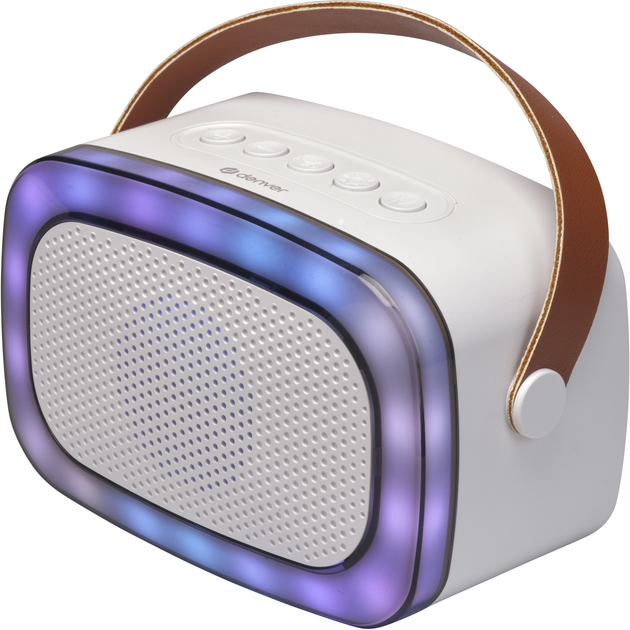 Портативна колонка Denver BTM-610 10W RGB White (BTM-610) - зображення 2