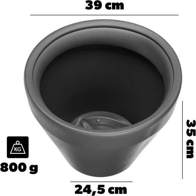 Горщик для квітів Kadax Антрацит 39 см (5906638320013) - зображення 4