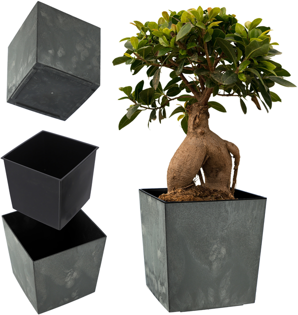 Donica ogrodowa z wkładem Kadax Czarna 25 cm (5903699495261) - obraz 1