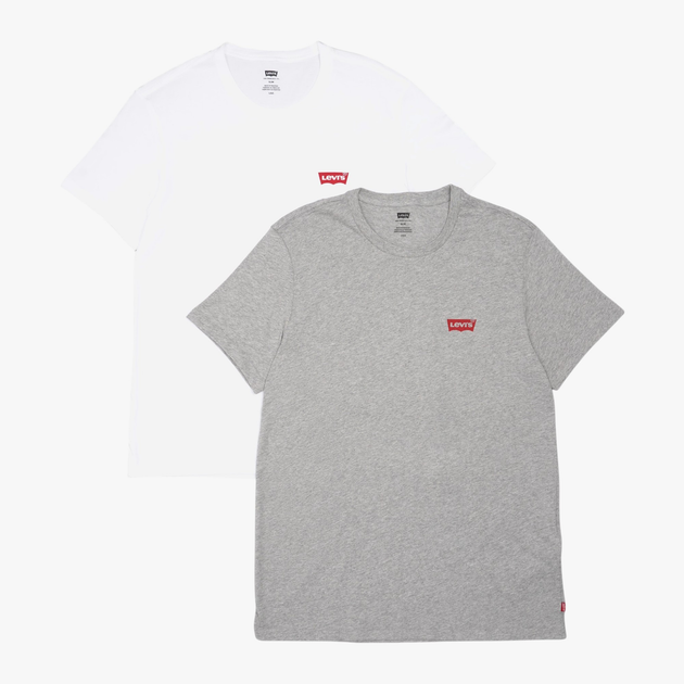 Zestaw koszulek meskich Levi's 79681-0001 M 2 szt Bialy/Szary (955555910811544) - Outlet - obraz 1