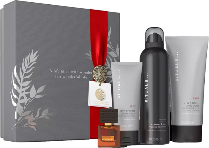 Zestaw meski Rituals Homme Woda perfumowana 15 ml + Balsam do ciala 70 ml + Szampon i zel do ciala 2w1 200 ml + Pianka pod prysznic 200 ml (8719134184 (955555912850698) - Outlet - obraz 1