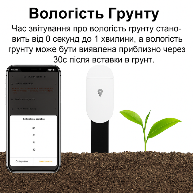 Умный датчик температуры и влажности почвы Zigbee Tuya Smart Life для полива и мониторинга растений 90186777 - изображение 2