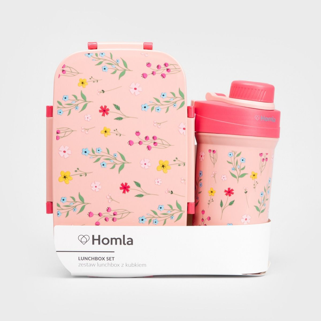 Zestaw Lunch box Homla Lusy różowy 1.8 l + kubek 0.5 l (5906496748882) - obraz 2