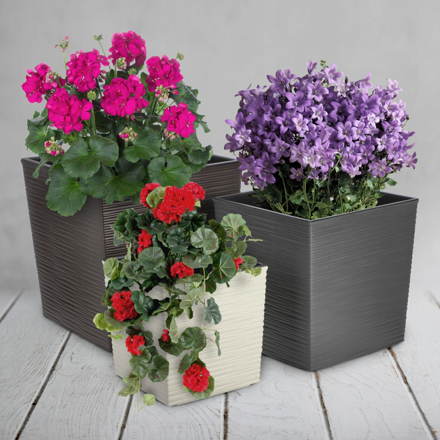 Doniczka z wkładem Kadax Grafitowa 25 cm (5903699420553) - obraz 4