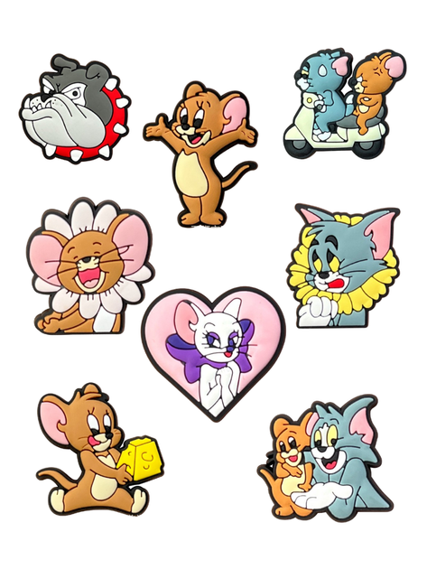 Джибитсы Том и Джерри Tom and Jerry кот мышь Jibbitz 8 шт аксессуары крокс украшение Dz_138_1 - Фото 2 Джибитсы Том и Джерри Tom and Jerry кот мышь Jibbitz 8 шт аксессуары крокс украшение Dz_138_1 - изображение 2