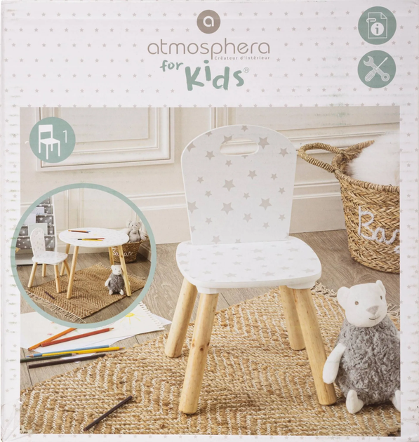 Krzesło dziecięce Atmosphera for kids w drobne gwiazdki (3560233814906) - obraz 4
