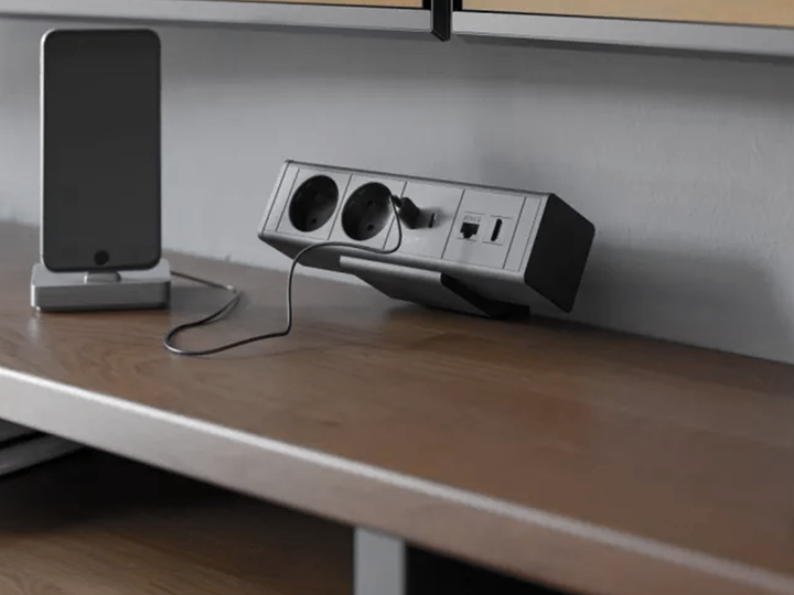 Розеточный блок накладной GTV BAR 2 розетки Schuko USB-A + USB-C 1 HDMI 1 RJ45 с кабелем 1.5 м Черный - Фото 2 Розеточный блок накладной GTV BAR 2 розетки Schuko USB-A + USB-C 1 HDMI 1 RJ45 с кабелем 1.5 м Черный - изображение 2