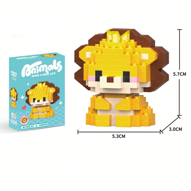 Конструктор фигурка Пиксели BRICKS Animals Lion - изображение 2