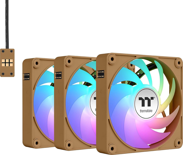 Zestaw wentylatorów Thermaltake CT120 EX Reverse ARGB Sync (3-Fan Pack) Gravel Sand (CL-F224-PL12GS-A) - obraz 1