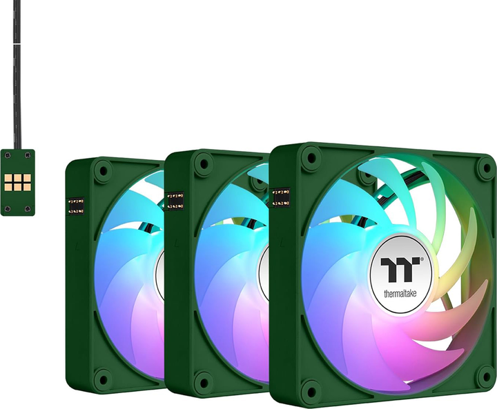Zestaw wentylatorów Thermaltake CT120 EX Reverse ARGB Sync (3-Fan Pack) Racing Green (CL-F226-PL12RG-A) - obraz 1