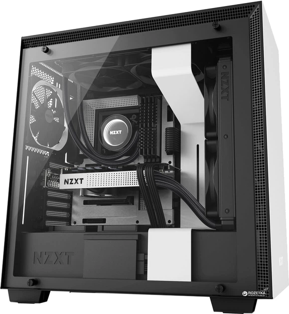 NZXT H700 CA-H700B-W1 ブラック/ホワイト Корпус NZXT H700 Matte White-Black (CA-H700B-W1) – фото, отзывы