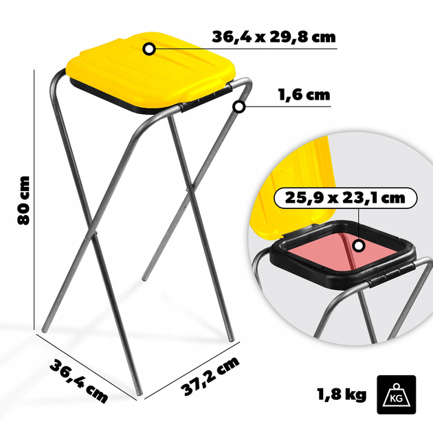 Підставка для пакетів для сортування сміття Kadax 120 л (5903699475867) - зображення 3
