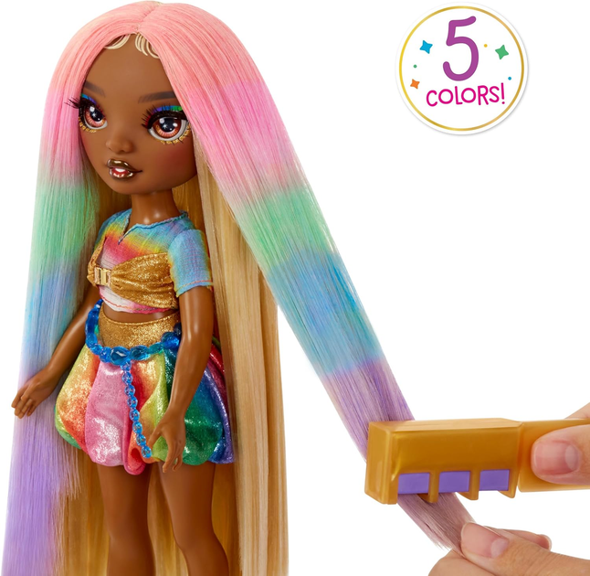 Лялька Rainbow High Hair Chalk & Style Doll Meline (Золота) (526797) (0035051526797) - зображення 2