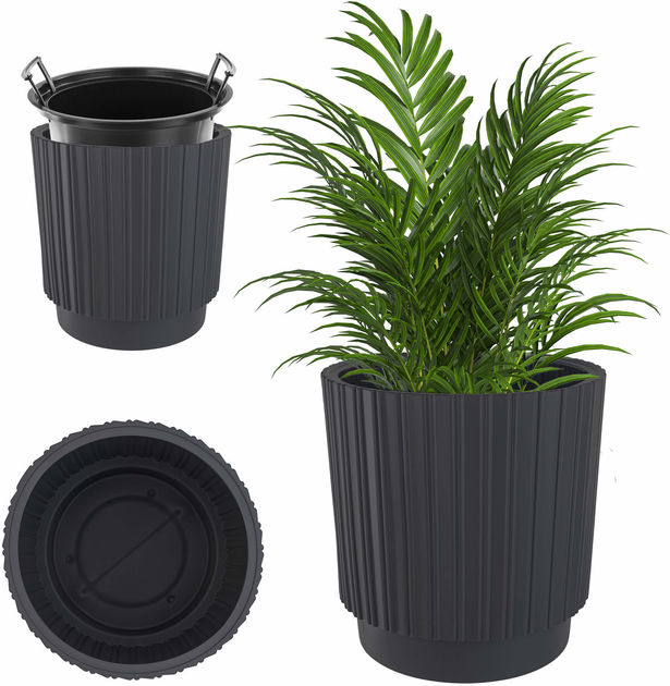 Doniczka z wkładem Kadax Antracyt 30 cm (5903699497388) - obraz 10
