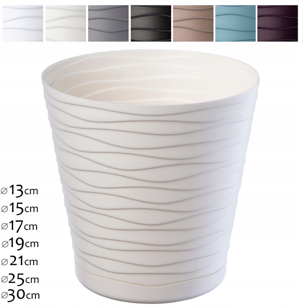 Doniczka z podstawką Kadax Kremowa 30 cm (5903699403952) - obraz 5