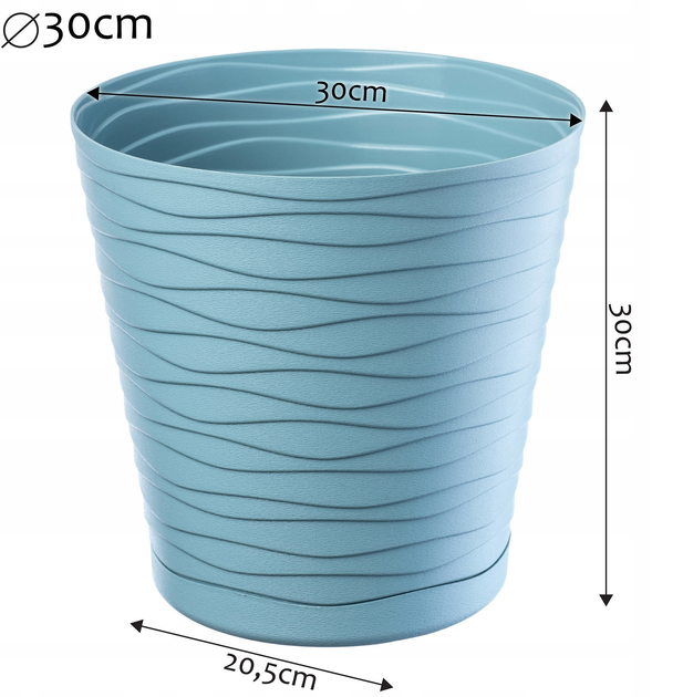 Doniczka z podstawką Kadax Turkusowa 30 cm (5903699403921) - obraz 4