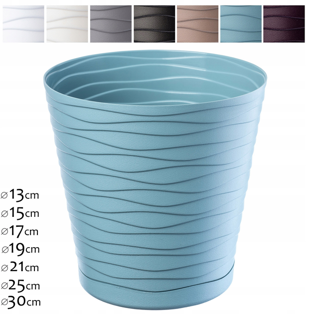 Doniczka z podstawką Kadax Turkusowa 30 cm (5903699403921) - obraz 5
