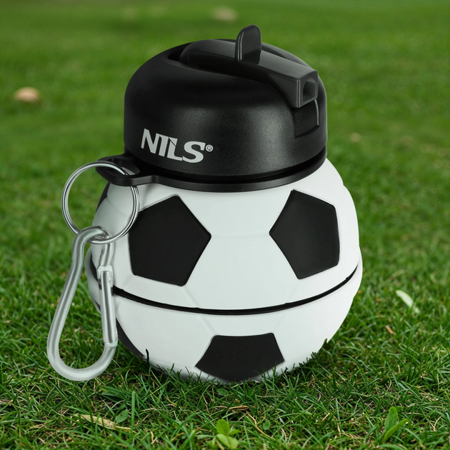 Butelka na wodę Nils Camp NC4104 Silikonowa, składana 550 ml Football (5908261683039) - obraz 7