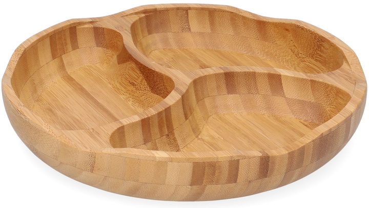 Półmisek Homla Bambou bambusowy z trzema przegródkami 25 cm (5902869958391) - obraz 1