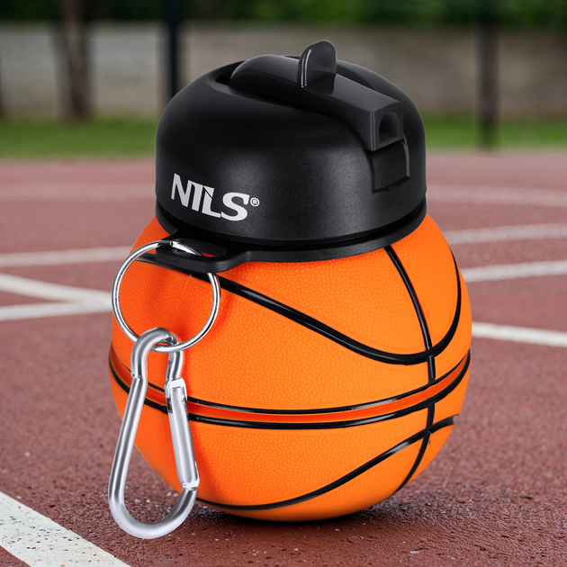 Butelka na wodę Nils Camp NC4104 Silikonowa, składana 550 ml Basketball (5908261683053) - obraz 7