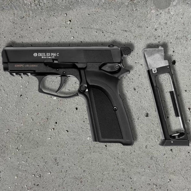 Пневматичний пістолет Ekol ES P66 Compact + 500 кульок + 10 шт балон СО2 - Фото 6 Пневматичний пістолет Ekol ES P66 Compact + 500 кульок + 10 шт балон СО2 - изображение 6
