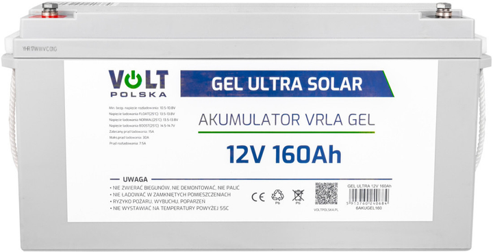 Akumulator Volt Polska GEL ULTRA SOLAR 12V 160Ah (6AKUGEL160) - obraz 2
