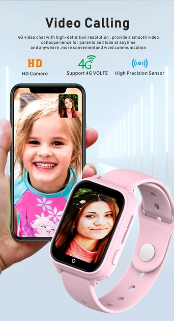 Смарт годинник-телефон дитячий Wonlex CT25 з відеодзвінком WI-FI GPS SIM-карта Pink (18357) - зображення 6