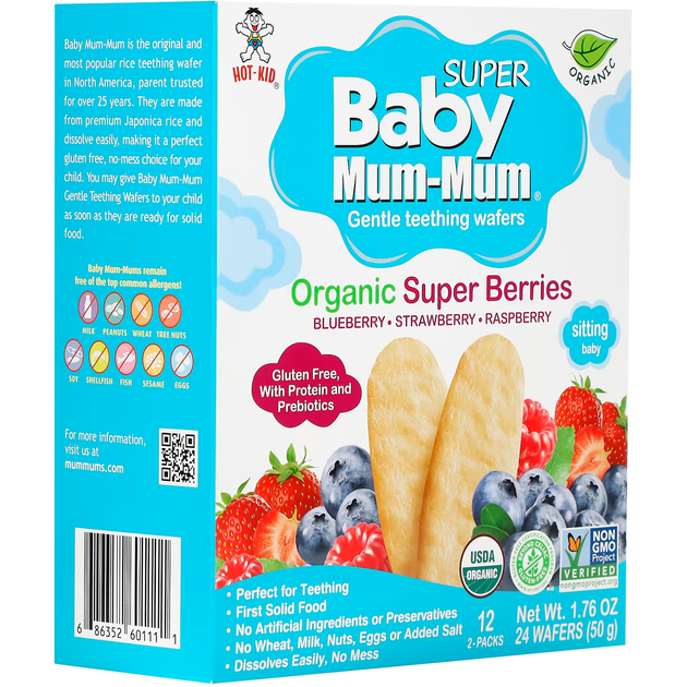 Вафли для мягкого прорезывания зубов Baby Mum-Mum суперягоды, 24 шт - изображение 9