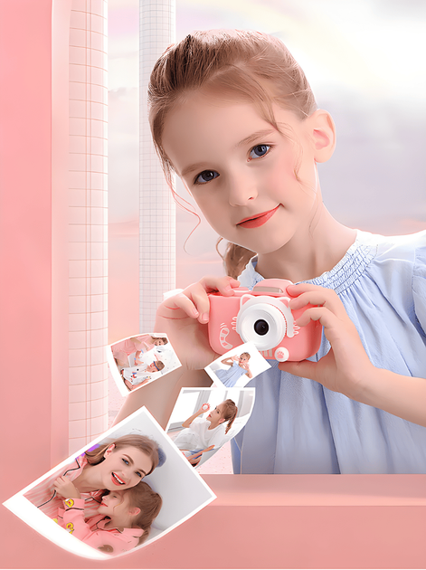 Цифровий дитячий фотоапарат для дівчинки на 2 камери Fun Kit GTM Camera HD Інтерактивні інтегровані ігри фото та відео зйомка протиударний Pink (112PMP) - Фото 4 Цифровий дитячий фотоапарат для дівчинки на 2 камери Fun Kit GTM Camera HD Інтерактивні інтегровані ігри фото та відео зйомка протиударний Pink (112PMP) - зображення 4
