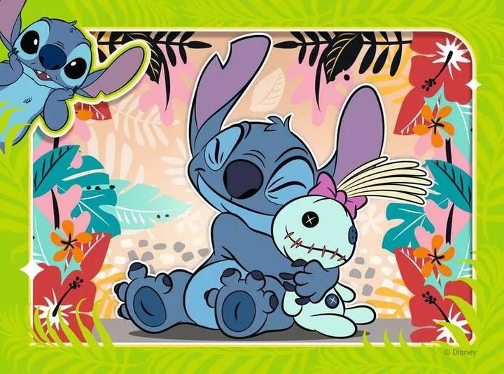 Puzzle Ravensburger Disney Stitch Vacay Mode 4 in 1 Box 12001069 (4005555010692) - obraz 3