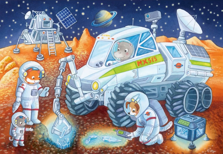 Puzzle Ravensburger Animals in Space 2 × 24 elementy 05665 (4005556056651) - obraz 2