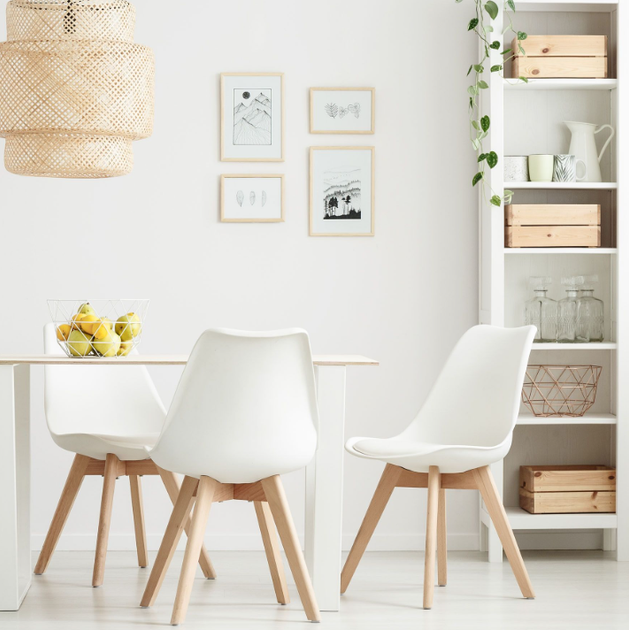 Krzesło HOMLA 972809 FISCO 48 x 56 x 82 cm Białe (5902869972809) - obraz 6