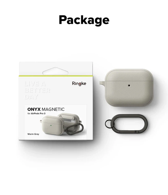 Чохол Ringke Onyx Magnetic до AirPods Pro 3 Warm Gray (EC119302RS) - Фото 4 Чохол Ringke Onyx Magnetic до AirPods Pro 3 Warm Gray (EC119302RS) - зображення 4