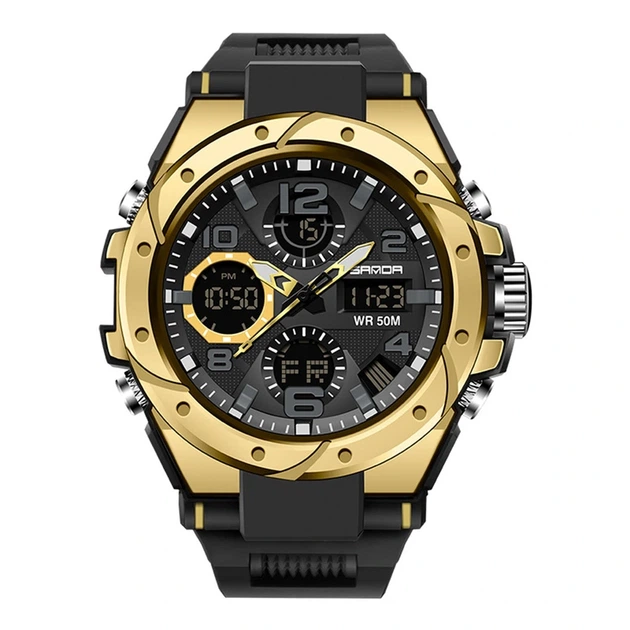 Наручний годинник Sanda 6008 Black-Gold - изображение 3