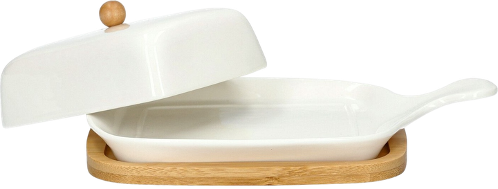 Maselniczka Homla Fincan porcelanowa z bambusową podstawką 22 cm (5902869958339) - obraz 5