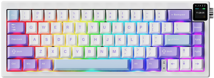 Klawiatura bezprzewodowa Ajazz AK650 Dream Weaving switch USB/Bluetooth Biały/Fioletowy (AK650-DW-PWB) - obraz 1