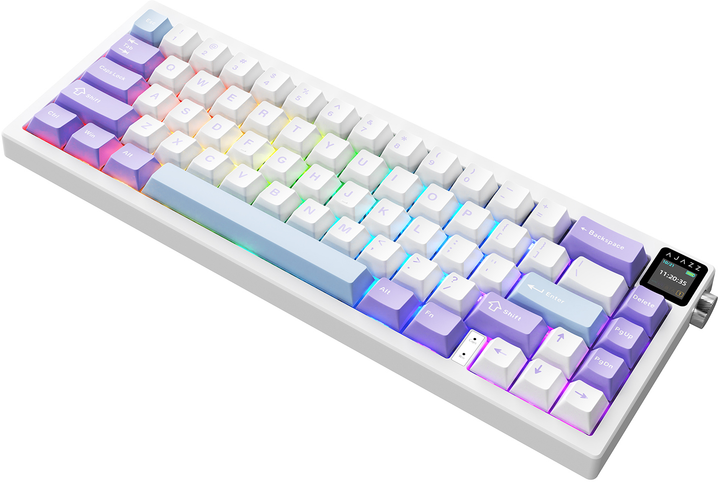 Klawiatura bezprzewodowa Ajazz AK650 Dream Weaving switch USB/Bluetooth Biały/Fioletowy (AK650-DW-PWB) - obraz 3