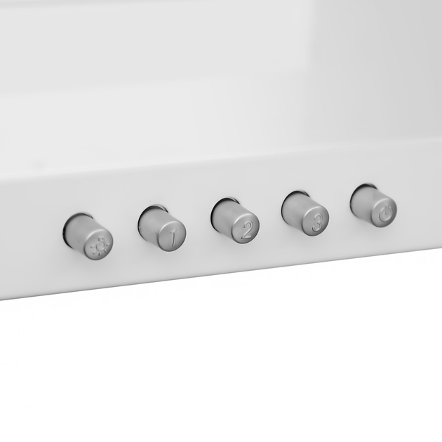 Белая мощная Т-образная кухонная вытяжка Perfelli T 6612 A 1000 W LED, настенная декоративная, 60 см - Фото 8 Белая мощная Т-образная кухонная вытяжка Perfelli T 6612 A 1000 W LED, настенная декоративная, 60 см - изображение 8