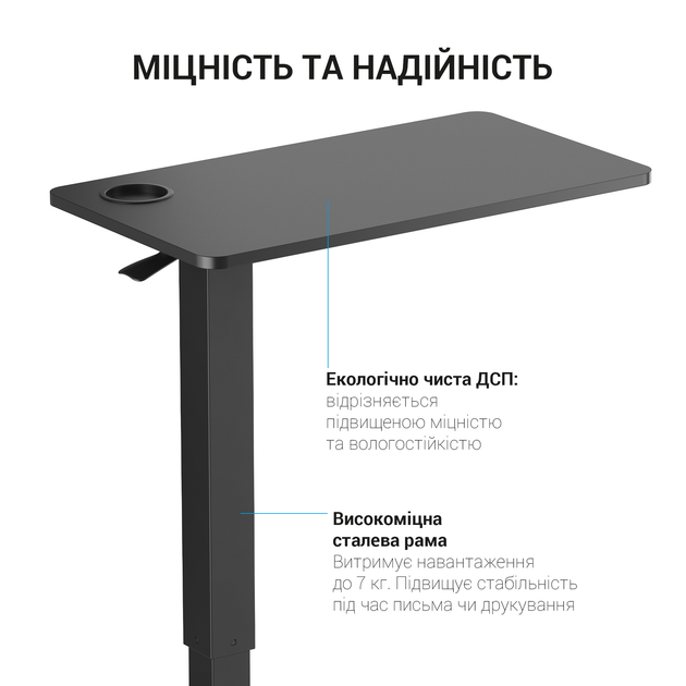 Офисный стол с регулировкой высоты OfficePro ODM366B Black - изображение 10