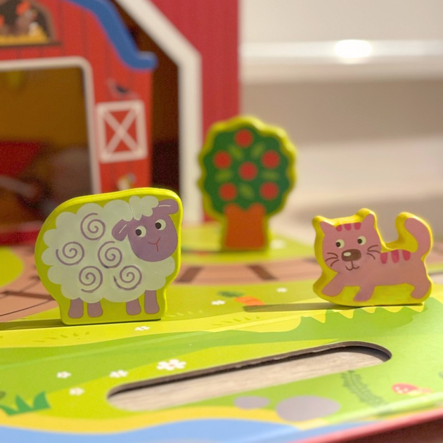 Ігровий набір Tooky Toy Дерев'яна ферма у валізі (6972633377450) - зображення 5