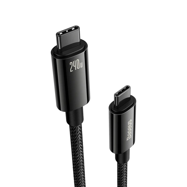 Кабель Baseus Tungsten Gold Fast Charging Type-C to Type-C 240W 2 м (CAWJ040101) - зображення 2