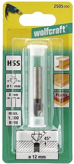 Pogłębiacz Wolfcraft HSS 12 mm (2505000) - obraz 2