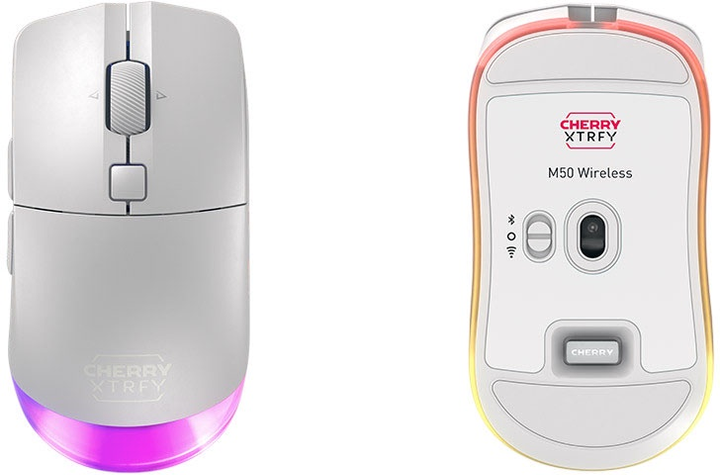 Миша CHERRY XTRFY M50 Wireless/Bluetooth/USB White (JW-5000-0) - зображення 5